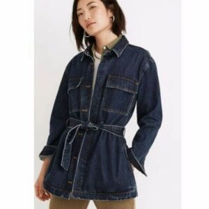 Madewell Long Belted Denim Jacket